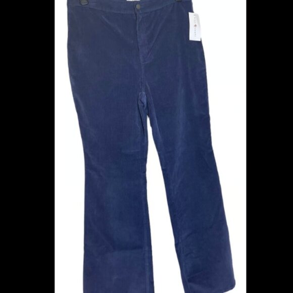 True Craft Blue High Rise Flare Leg Soft Corduroy Jeans sz 16 NWT - Picture 2 of 7